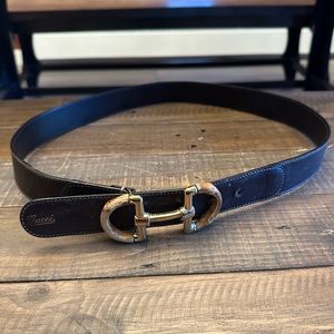 gucci bamboo horsebit leather belt